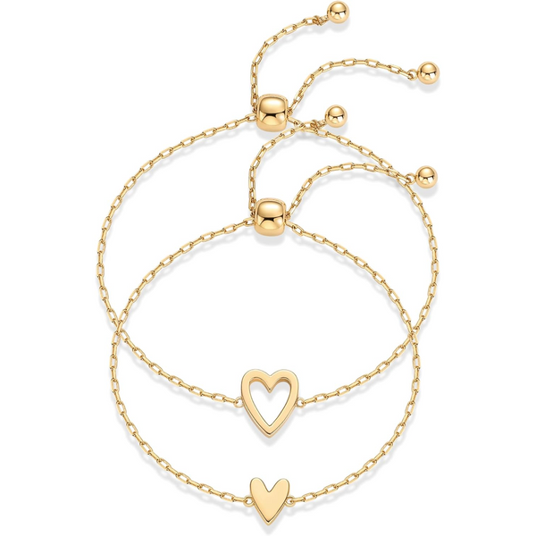 Gedeelde harten armbandenset