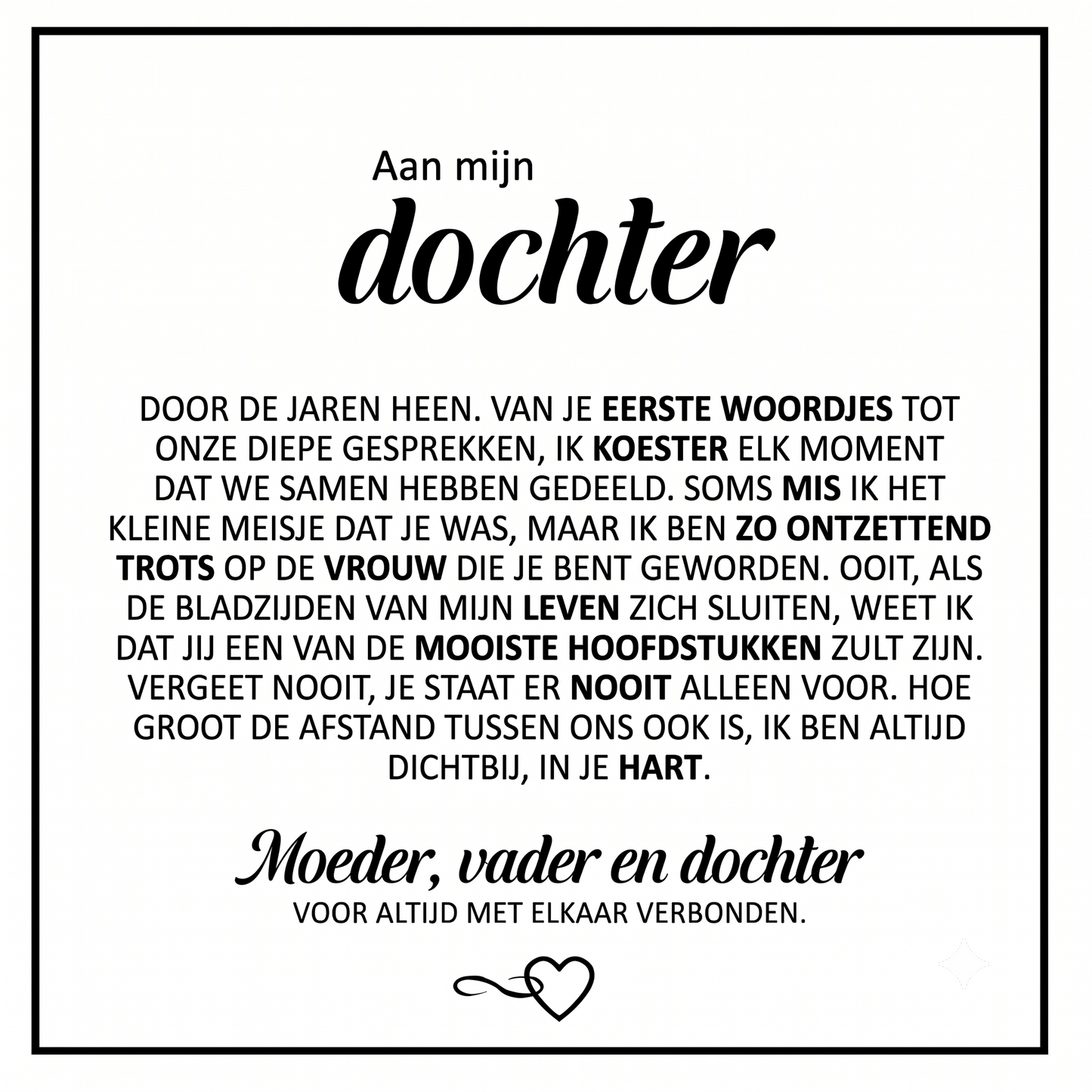 "Aan Mijn Dochter" Voor Altijd Verbonden Armband
