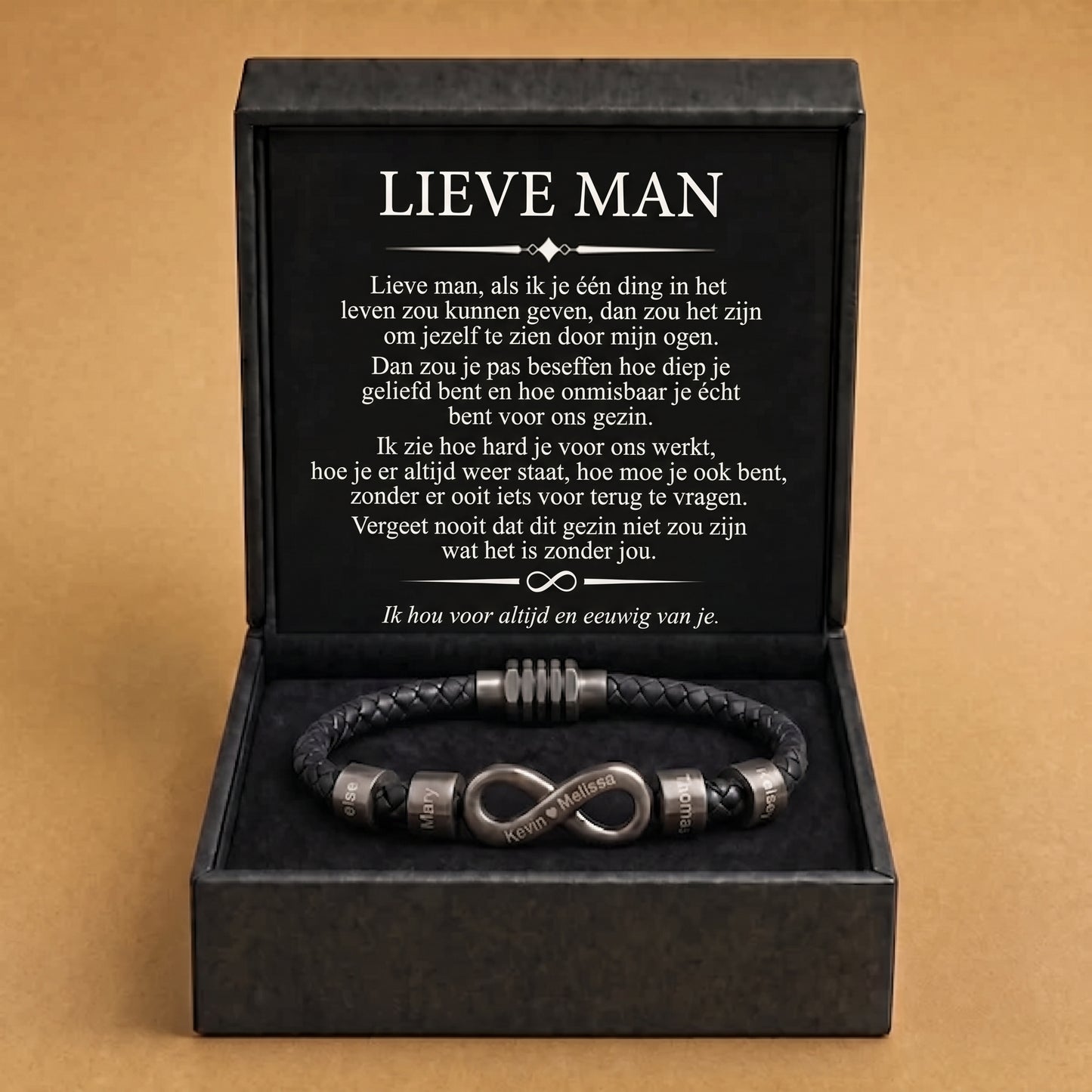 Armband met namen - oneindige band