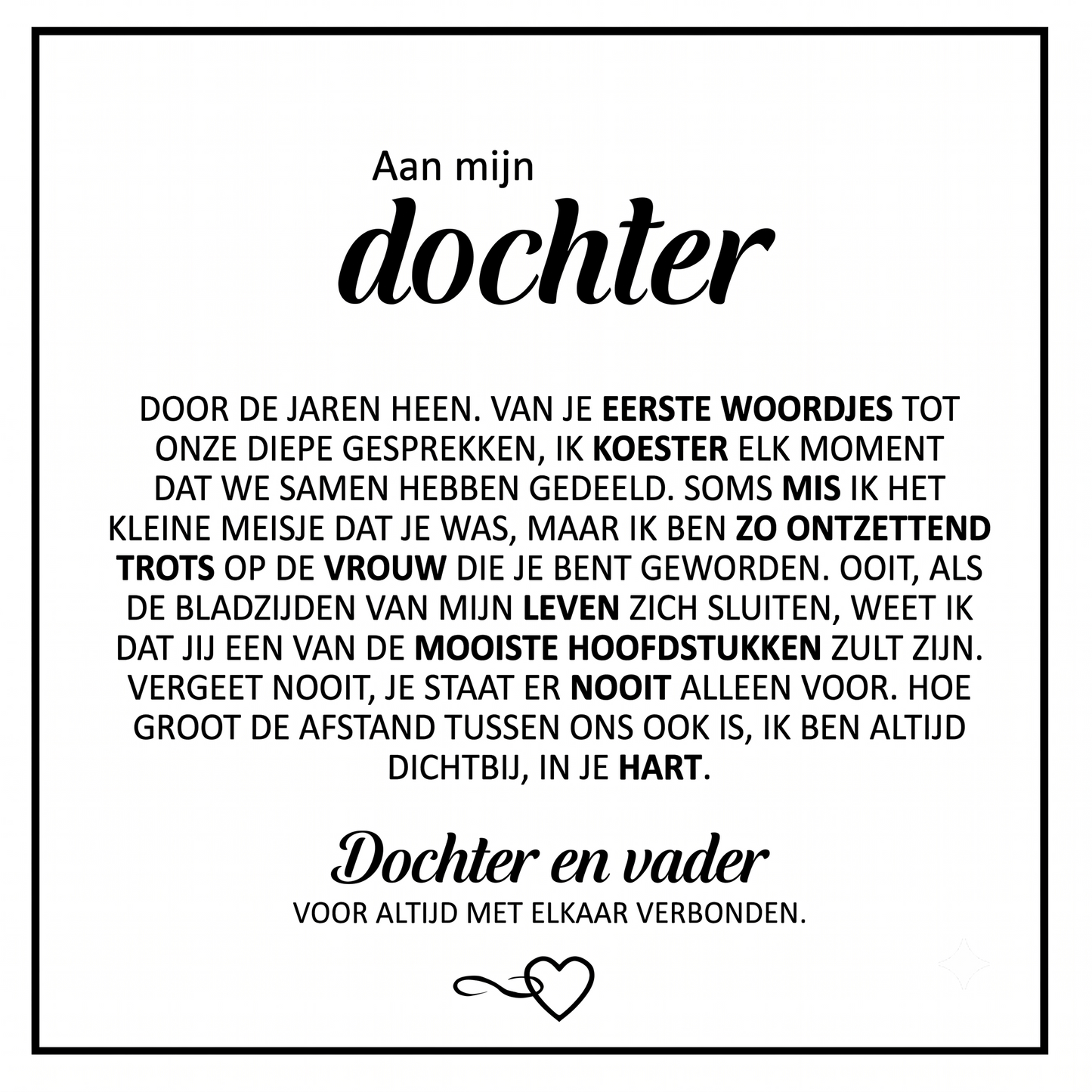 "Aan Mijn Dochter" Voor Altijd Verbonden Armband