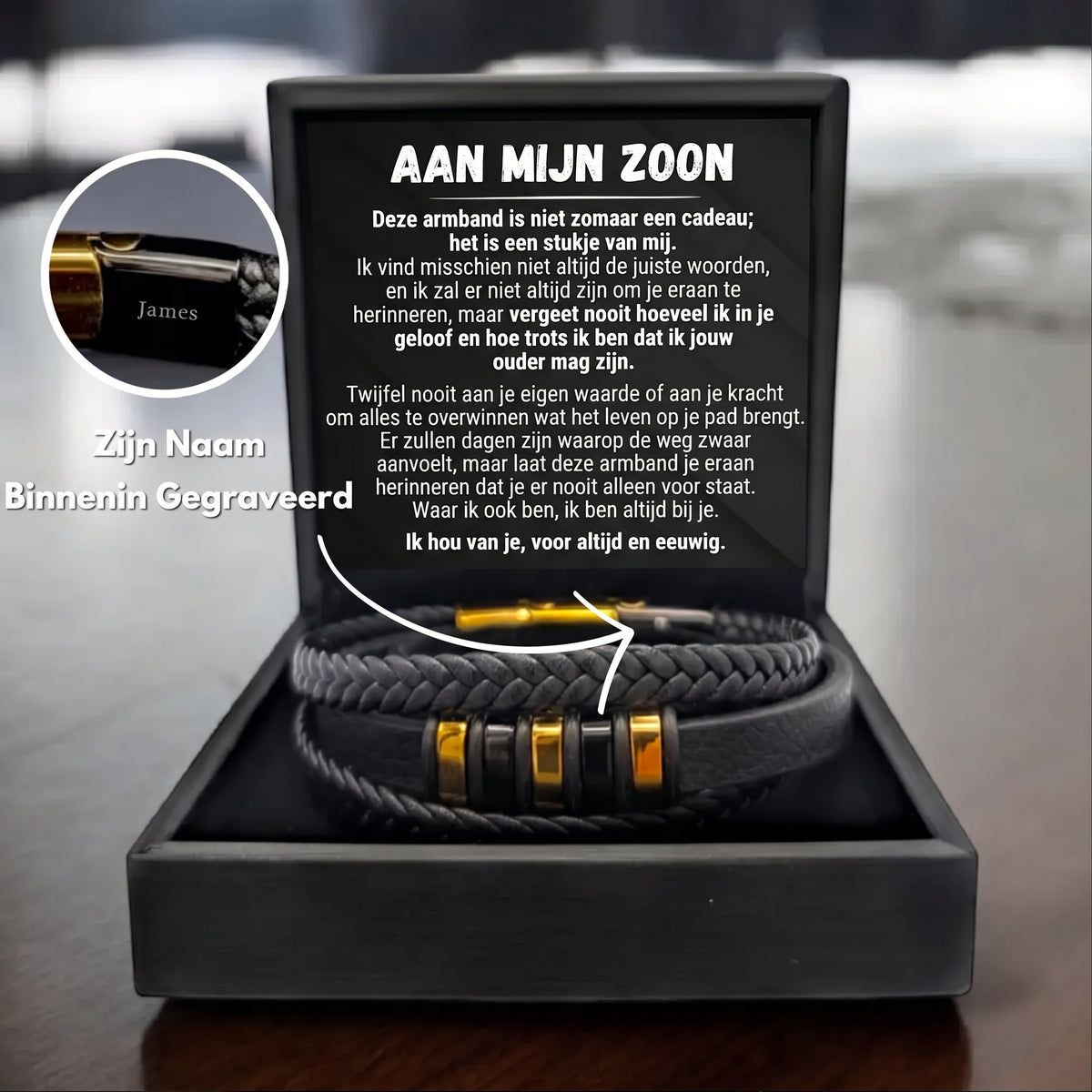 Voor mijn zoon – Armband ‘Je bent nooit alleen’