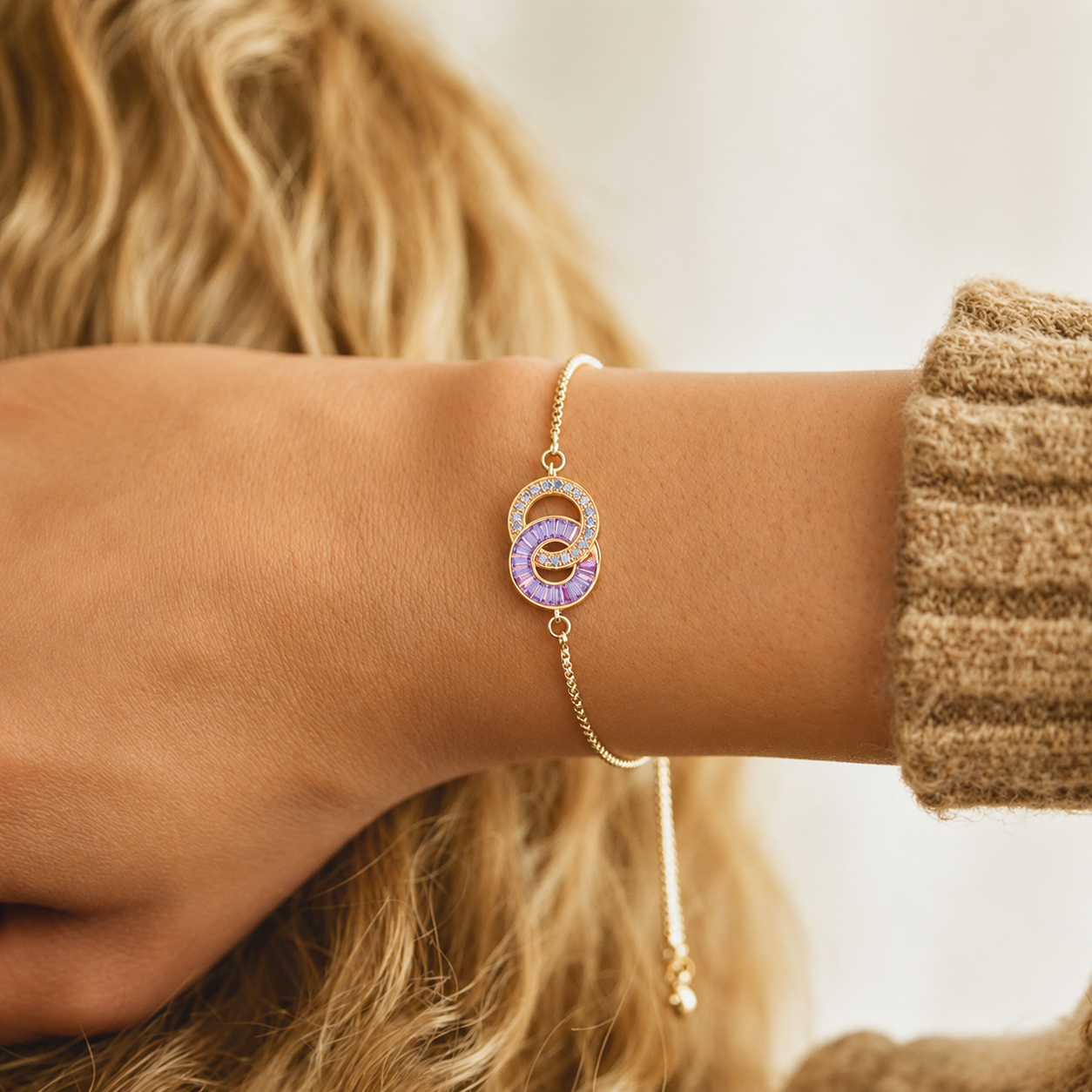 Gepersonaliseerde geboortesteen-schakelarmband