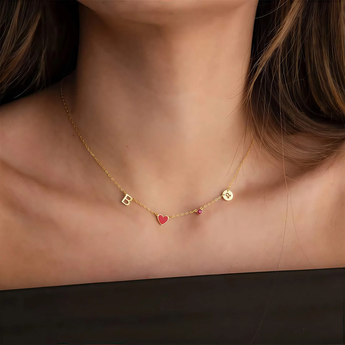 Initiaal Hartketting – Geboortesteen & Sterrenbeeld