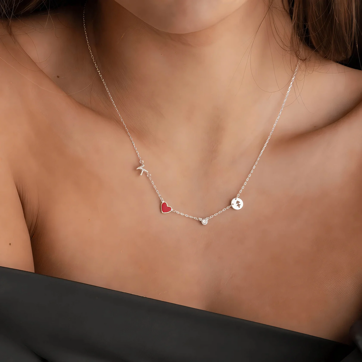 Initiaal Hartketting – Geboortesteen & Sterrenbeeld